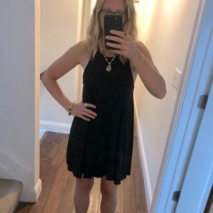 High Neck Black Dress